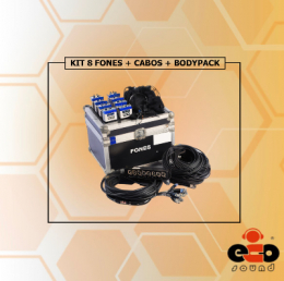 KIT 8 FONES + CABOS + BODYPACK 